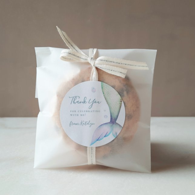 Sticker Rond Mermaid Tail Anniversaire Merci (Créateur téléchargé)