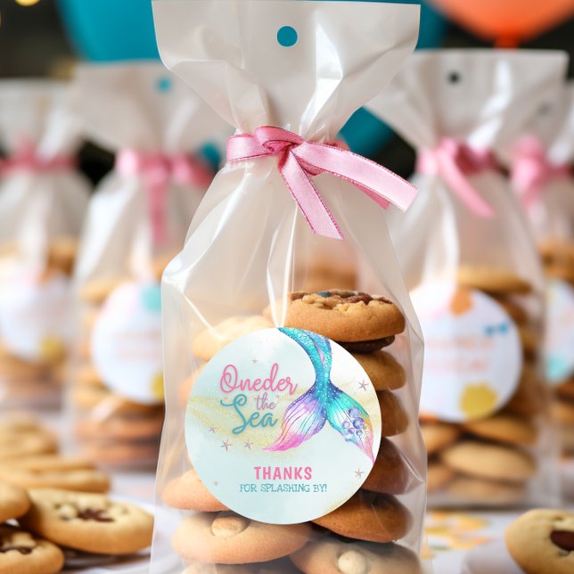 Sticker Rond Mermaid Tail Onder the sea 1st birthday (Créateur téléchargé)