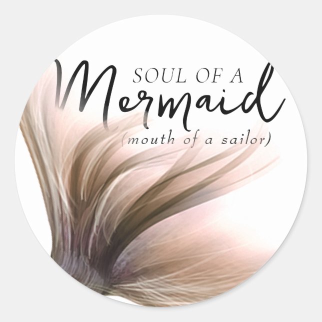 Sticker Rond #MermaidLife Soul de sirène à la bouche de la voil (Devant)