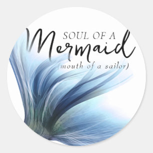 Sticker Rond #MermaidLife Soul de sirène à la bouche de la voil