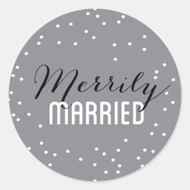 Sticker Rond Merrily Marié Couple Holiday (Devant)