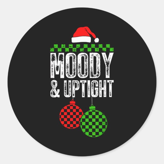 Sticker Rond Merry &amp; Bright Moody &amp; Uptight Matching Co (Devant)