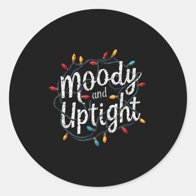 Sticker Rond Merry &amp; Bright Moody &amp; Uptight Matching Co (Devant)
