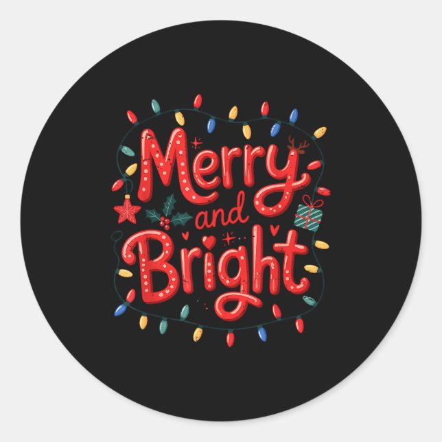 Sticker Rond Merry &amp; Bright Moody &amp; Uptight Matching Co (Devant)