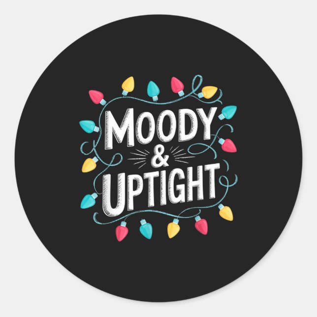 Sticker Rond Merry &amp;amp; Bright Moody &amp;amp; Uptight Matching Co (Devant)