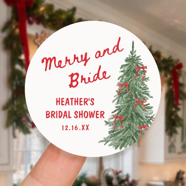 Sticker Rond Merry and Bride Fantaisiste Réception de Mariage d (Créateur téléchargé)