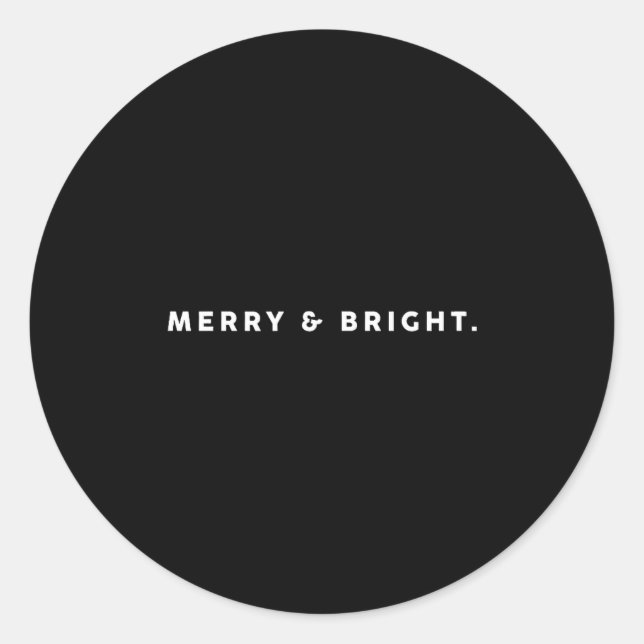 Sticker Rond Merry Bright Xmas Funny Christmas Subtle Minimal H (Devant)