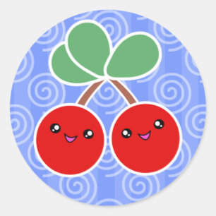 Sticker Rond Merry Cherry Kawaii