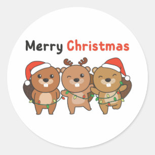 Sticker Rond Merry Christmas