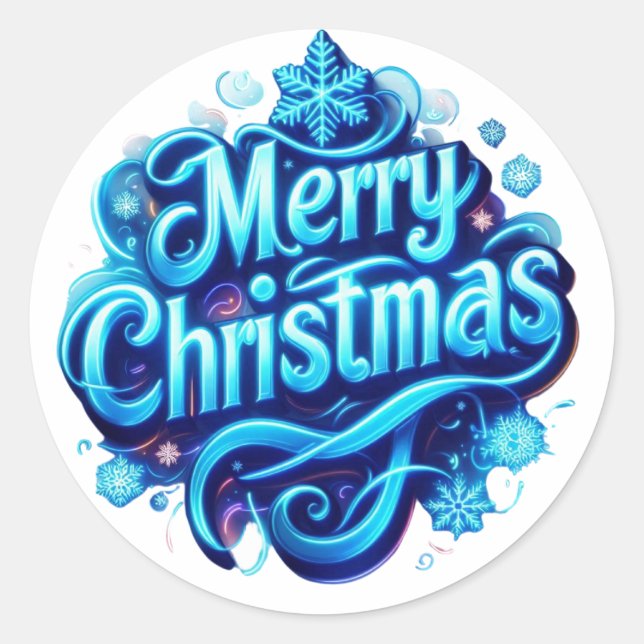 STICKER ROND MERRY CHRISTMAS (Devant)