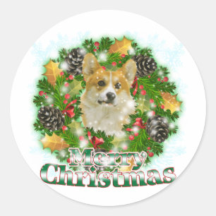 Sticker Rond Merry Christmas