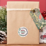Sticker Rond MERRY CHRISTmas<br><div class="desc">Un beau rappel que Jésus Christ est la raison de la célébration de Noël pour tous ceux qui croient! Ces autocollants ronds festifs représentent une couronne de Noël combinée à la couronne d'épines du Christ comme un rappel de pourquoi la Parole de Dieu est devenue chair pour habiter parmi nous...</div>