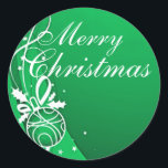 Sticker Rond MERRY CHRISTMAS en VERT par SHARON SHARPE<br><div class="desc">MERRY CHRISTMAS en VERT par SHARON SHARPE</div>