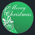 Sticker Rond MERRY CHRISTMAS en VERT par SHARON SHARPE<br><div class="desc">MERRY CHRISTMAS en VERT par SHARON SHARPE</div>