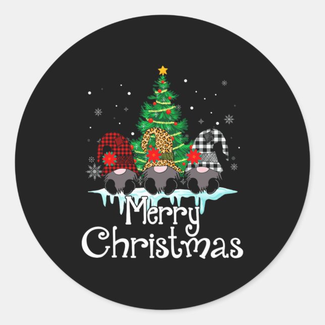 Sticker Rond Merry Christmas Funny Family Matching Xmas New Yea (Devant)
