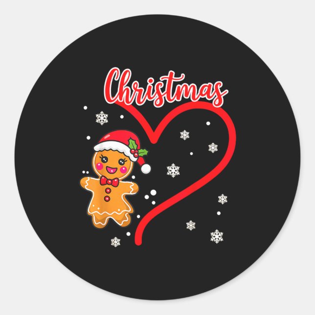 Sticker Rond Merry Christmas Gingerbread Couple Christmas  (Devant)