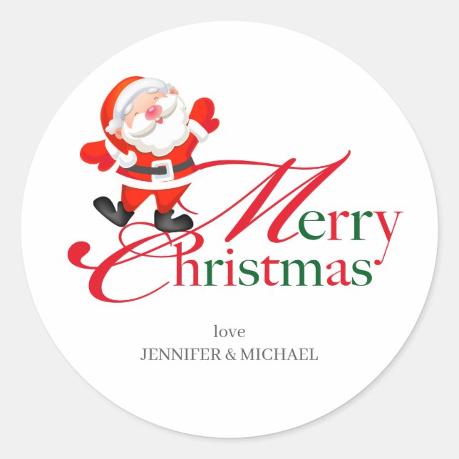 Sticker Rond Merry Christmas Love (Devant)
