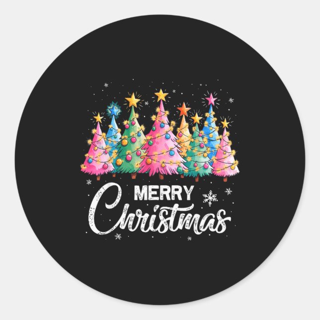 Sticker Rond Merry Christmas Nk Christmas Tree, Nk Christmas Co (Devant)