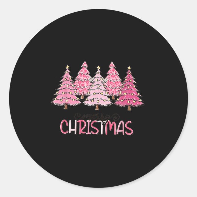 Sticker Rond Merry Christmas Nk Christmas Tree Nk Christmas Cos (Devant)