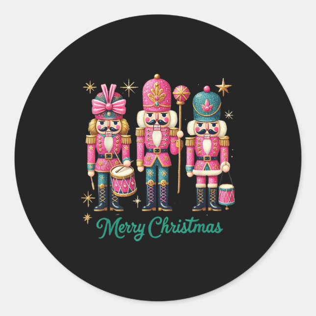 Sticker Rond Merry Christmas Nk Nutcracker Fantasy  (Devant)