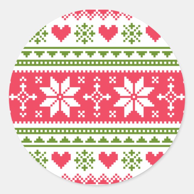 Sticker Rond Merry Christmas pattern 3 (Devant)