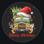 Sticker Rond Merry Christmas School Bus Driver X mas Snowman Re<br><div class="desc">le meilleur conducteur de bus scolaire autour en portant ce drôle de conducteur de bus scolaire! Soyez excité pour la rentrée scolaire avec ce design de retour à l'école pour les conducteurs de bus! Idéal pour le conducteur de bus si vous aimez votre bus scolaire. Busman. Es-tu un chauffeur de...</div>