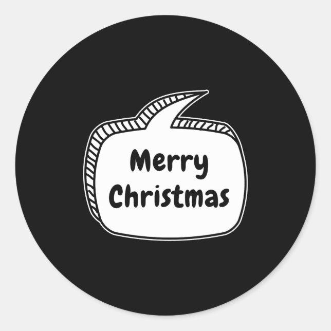 Sticker Rond Merry Christmas Speech Bubble  (Devant)