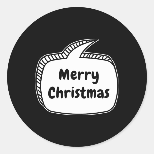 Sticker Rond Merry Christmas Speech Bubble T Shirt  (Devant)