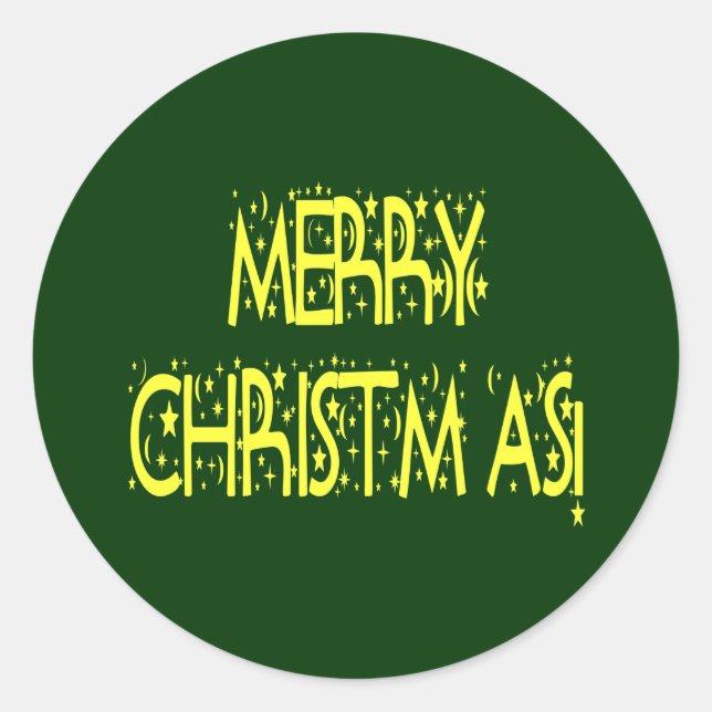 Sticker Rond Merry Christmas Starry (Devant)