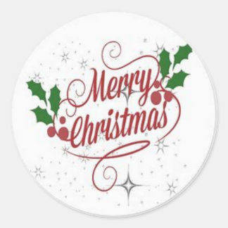 Sticker Rond Merry christmas stickervel