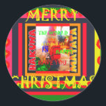 Sticker Rond Merry Christmas The world around me is happy to ha<br><div class="desc">Bienvenue dans la boutique en ligne Achempong Zazzle pour votre expérience de shopping ultime. Ce dernier beau modèle inspirationnel extraordinaire mignon et joli design est votre destination ultime pour une gamme variée de produits pour bébés, enfants et au-delà! Nos collections de magasins en ligne comprennent une pléthore d'accessoires, de murs...</div>