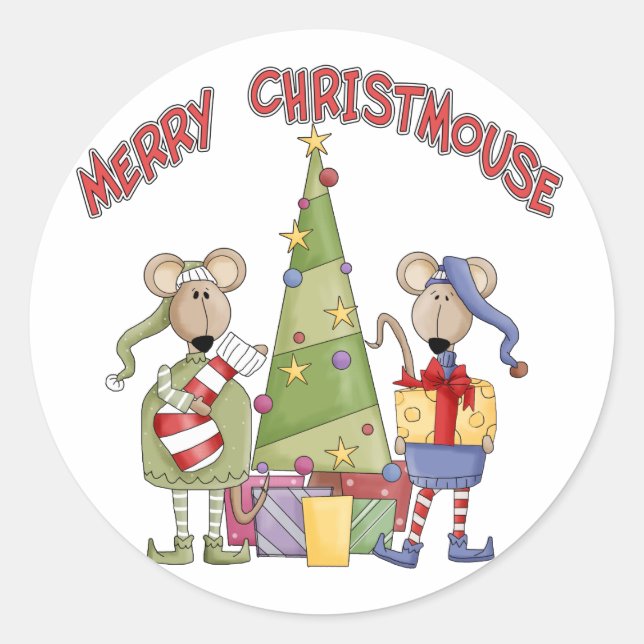 Sticker Rond Merry Christsouris (Devant)