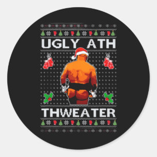 Sticker Rond Merry Chrithmith Kith My Ath Butt Viral Combate Me