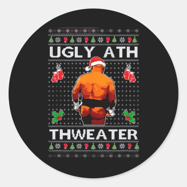 Sticker Rond Merry Chrithmith Kith My Ath Butt Viral Combate Me (Devant)