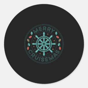 Sticker Rond Merry Cruisemas Croisière de Noël Lumière appariem