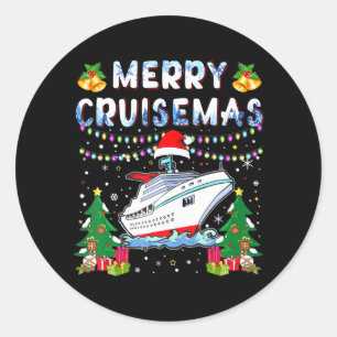 Sticker Rond Merry Cruisemas Famille Croisière Noël 2023