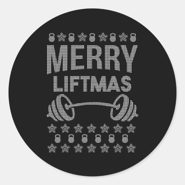 Sticker Rond Merry Liftmas Shirt _ Funny Christmas Shirts  (Devant)