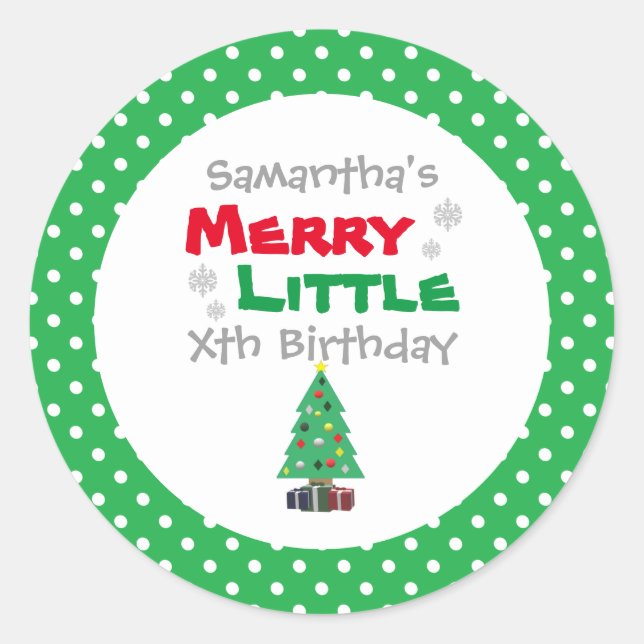 Sticker Rond Merry Little Birthday (Devant)