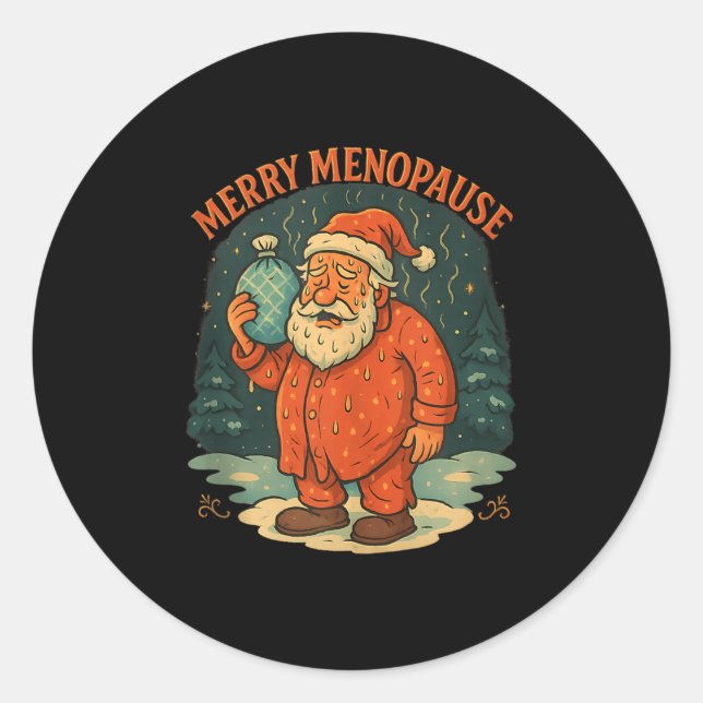 Sticker Rond Merry Menopause Funny Santa Meme Tank Top  (Devant)
