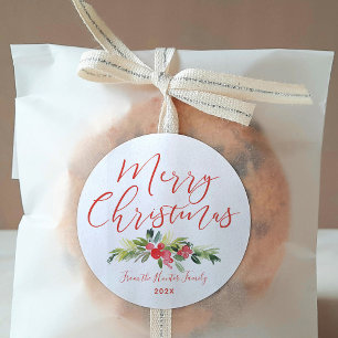 Sticker Rond Merry Mistletoe