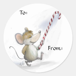 Sticker Rond Merry Mouse Moe Cadeaux/Stickers