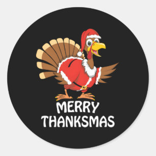 Sticker Rond Merry Thanksmas Bon thanksgiving Merry