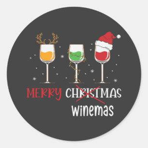 Sticker Rond Merry Winemas