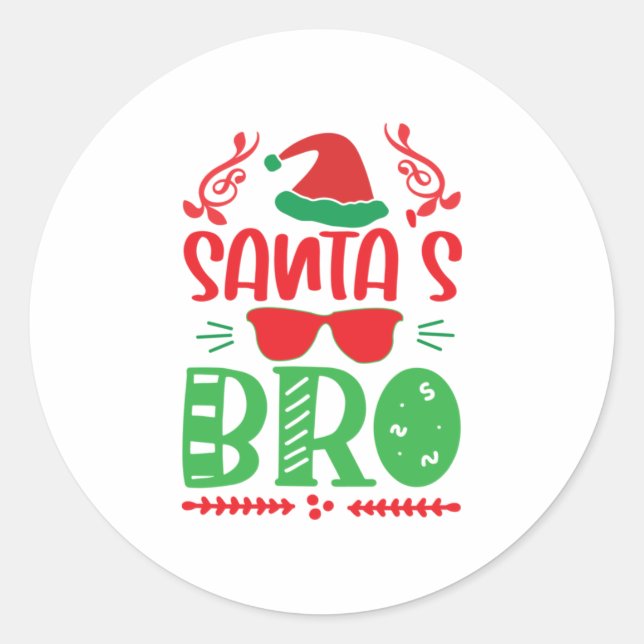 Sticker Rond Merry Xmas Santas Frère (Devant)