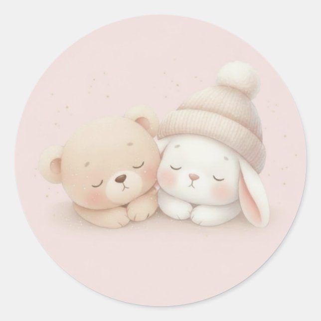 Sticker Rond MerryMist Baby Dreams: Winter Blush – Ethereal Nur (Devant)