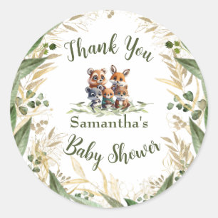 Sticker Rond Merveilles de la Forêt Enchantée : Baby Shower
