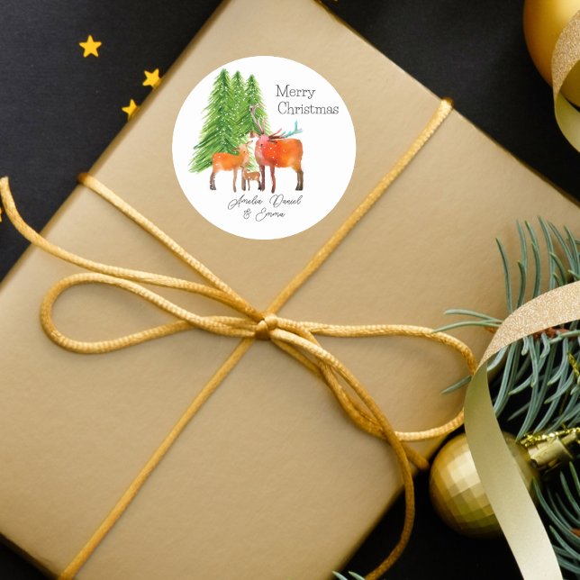 Sticker Rond Merveilles de Noël personnalisées (Créateur téléchargé)