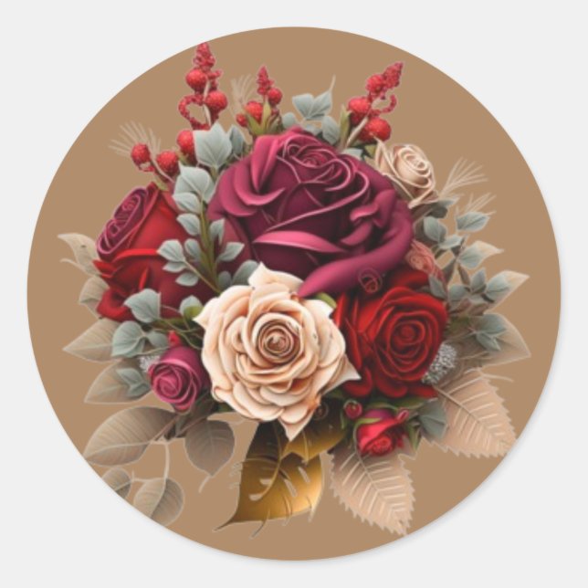 Sticker Rond Merveilles en fleurs : Collection graphique des Ve (Devant)
