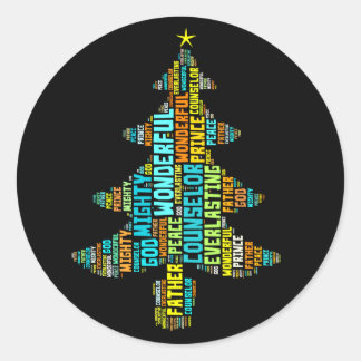 Sticker Rond Merveilleux conseiller Dieu puissant Prince de la 