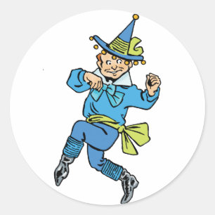 Sticker Rond Merveilleux Magicien d'Oz, joli garçon dansant Mun